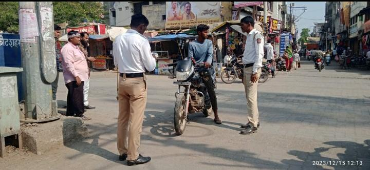 Akot city police action on motorcycles