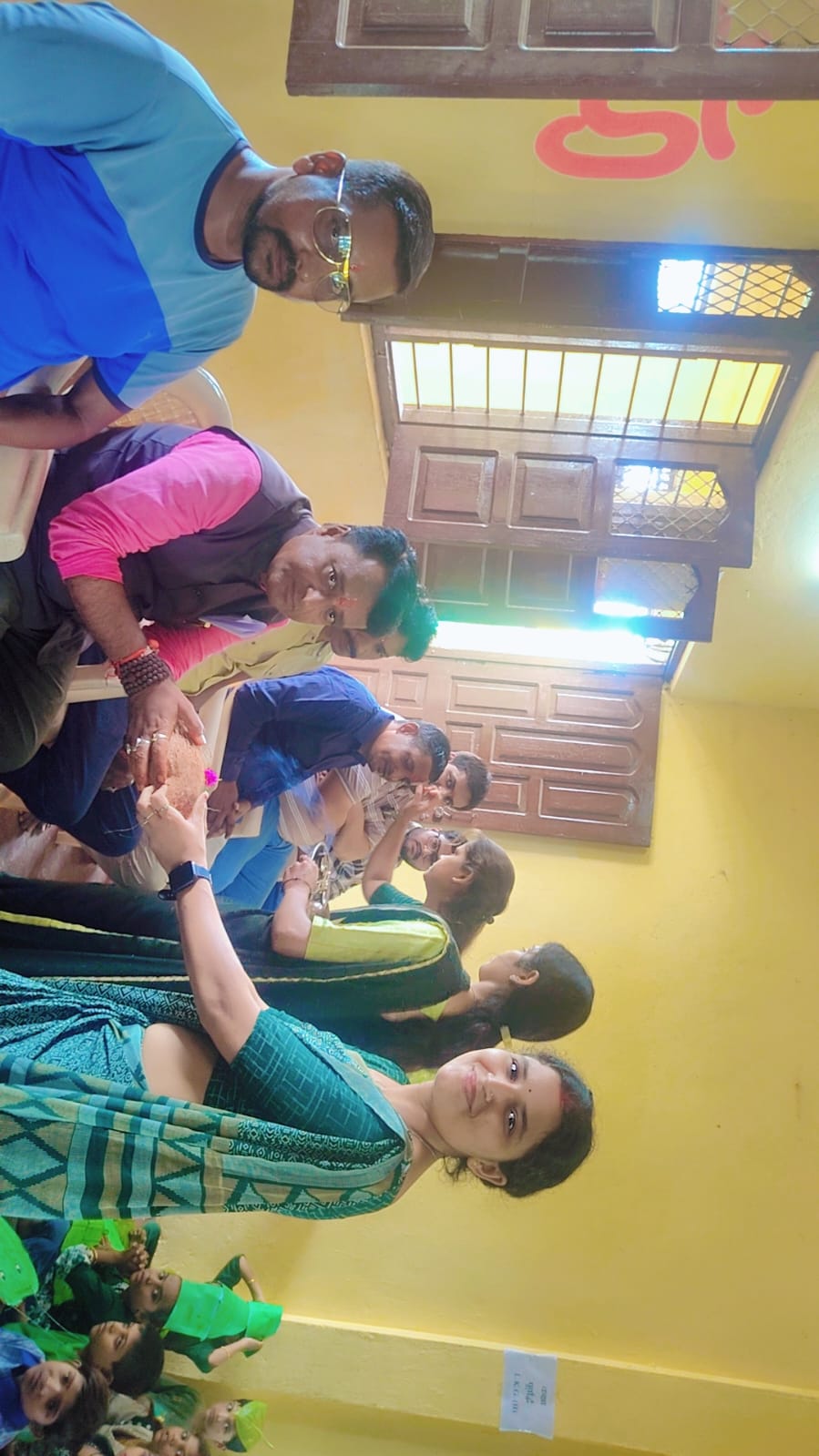 Tree plantation on Hariyali Amavasya at Saraswati Shishu Mandir in Meghnagar