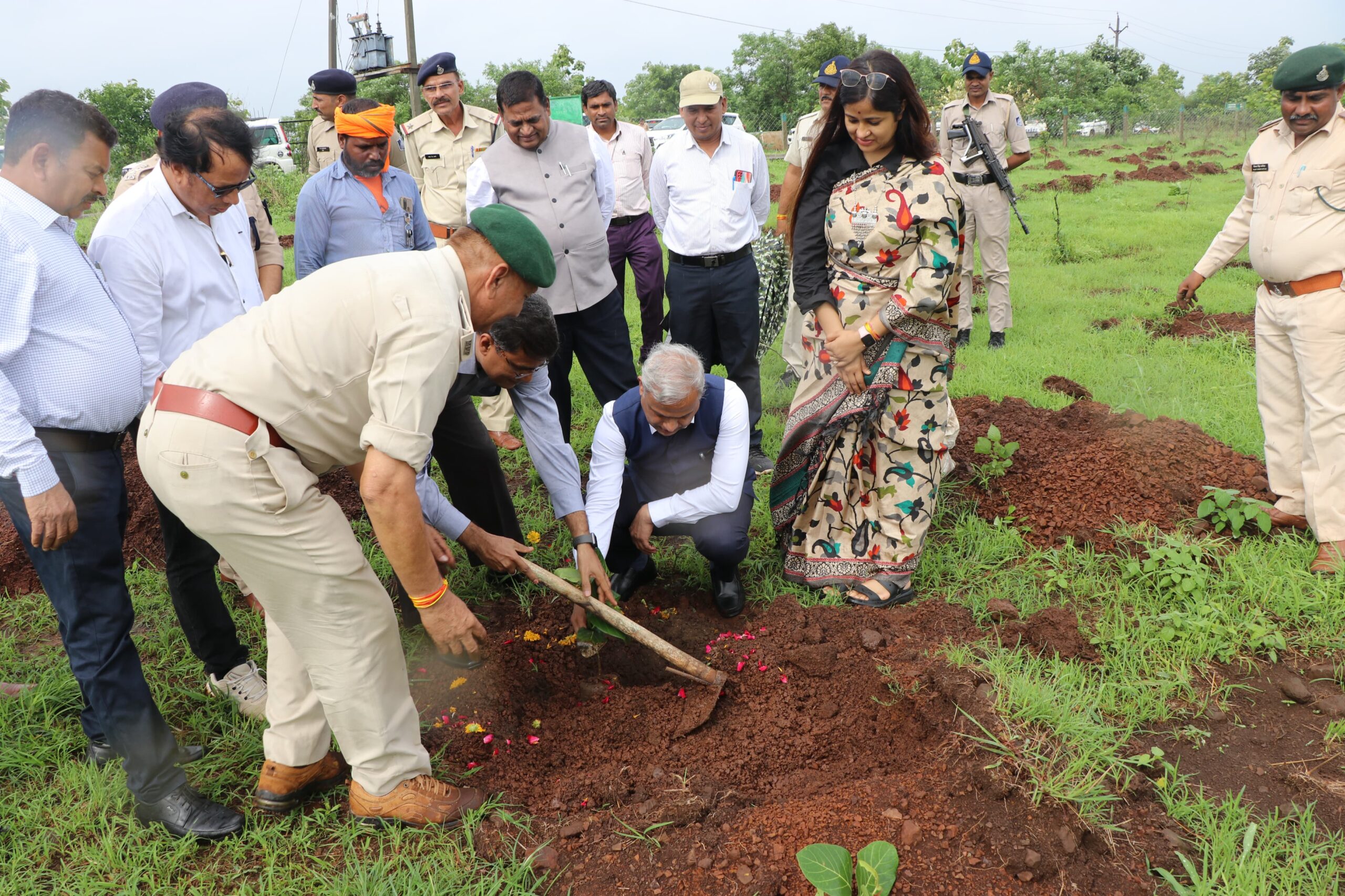 Divisional Commissioner Collector and administrative officers planted trees on Hathipawa Hill.